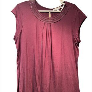 Burgundy Short Sleeve Blouse
